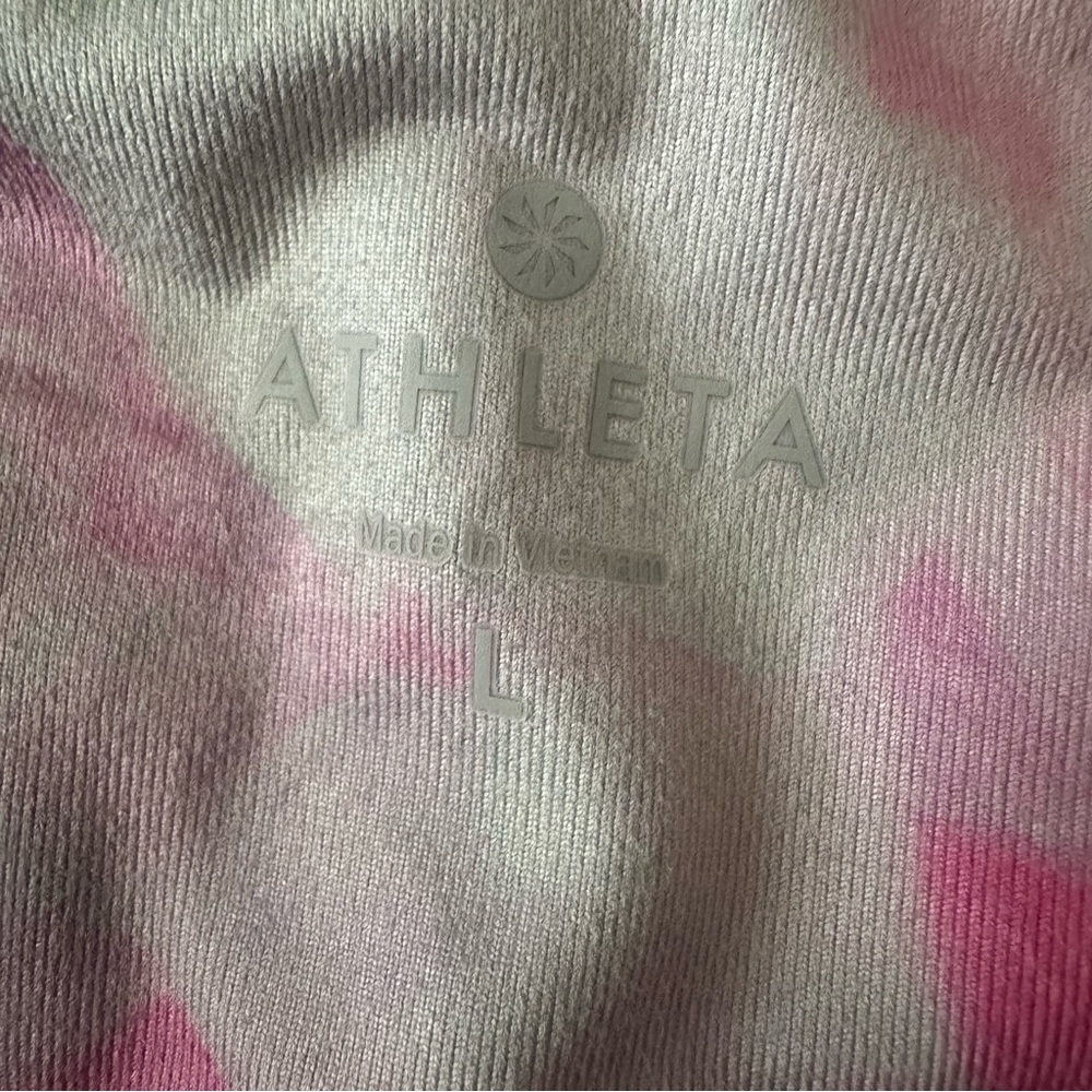 Athleta Chaturanga‎ Floral Bloom Capri Tight Legging Pink Gray Print Large - Picture 3 of 9